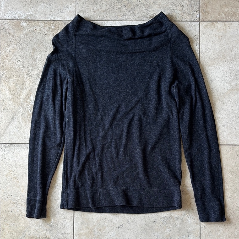 James Perse Black Off-the-Shoulder Sweater Relaxed Fit